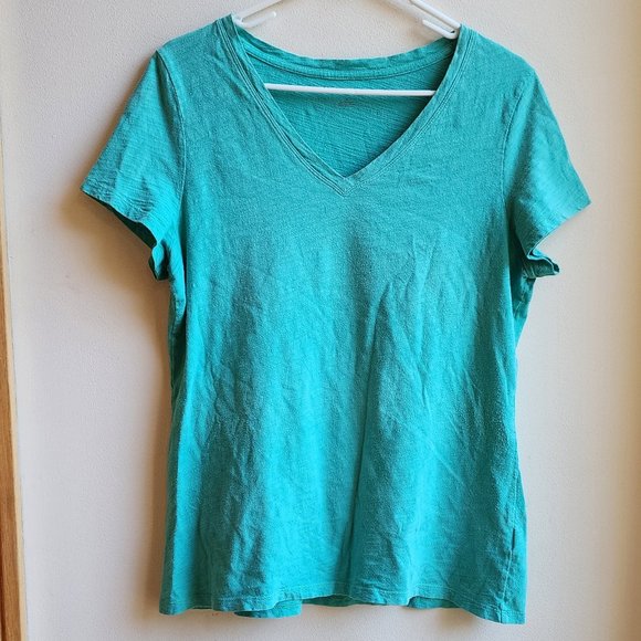 Tommy Hilfiger Tops - Tommy Hilfiger Aqua V-Neck T-Shirt Size Large